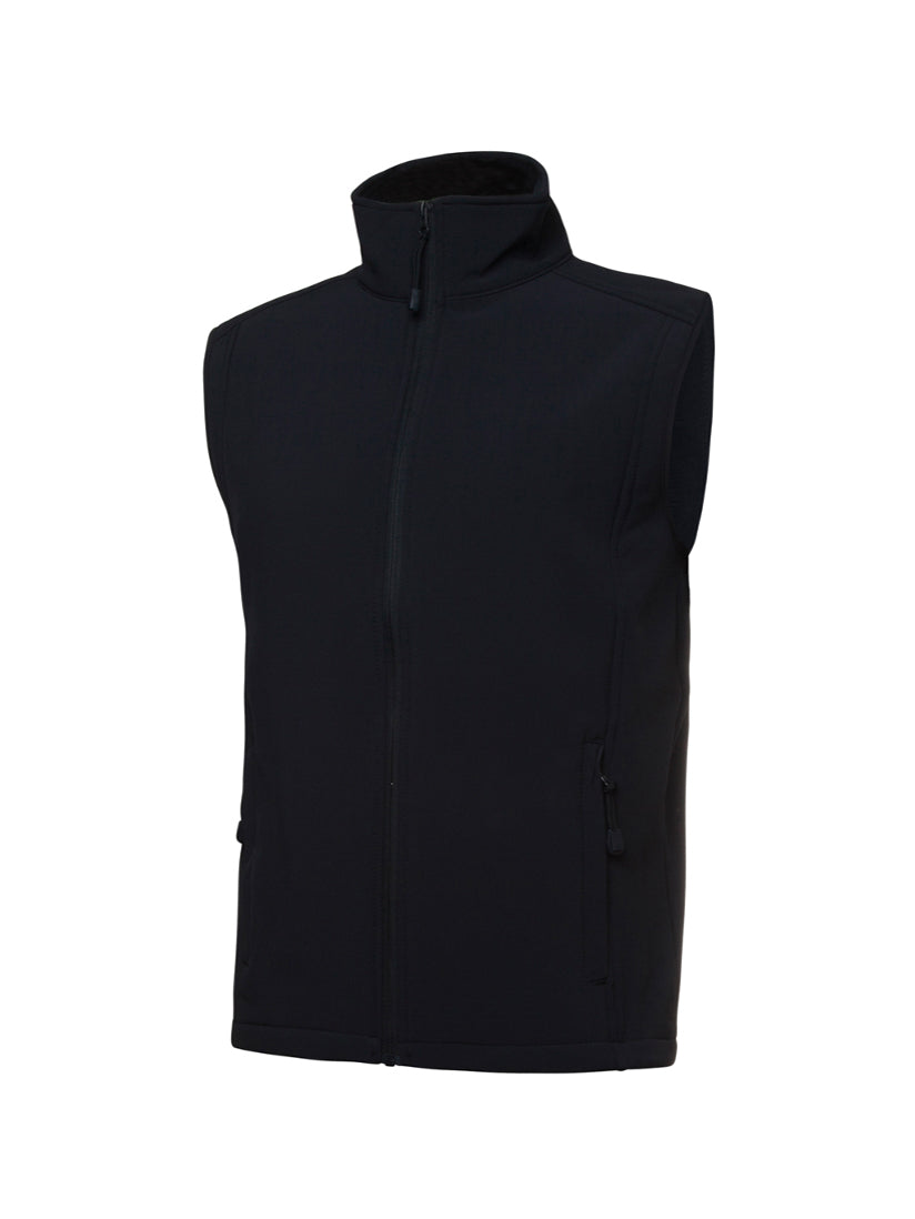 JB's Wear - Black soft shell vest with a stand-up collar and zippered pockets.