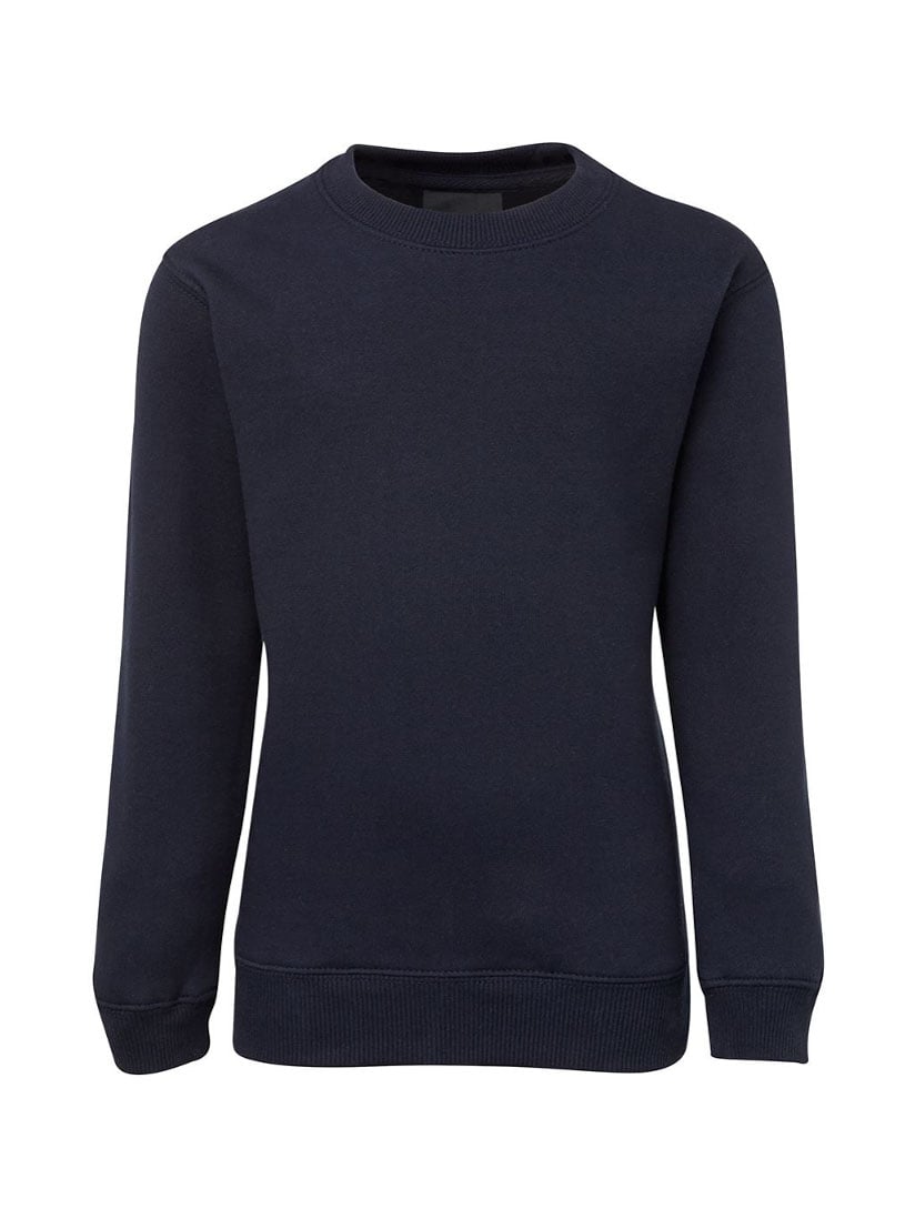 JB's Wear - Kids navy blue crewneck sweatshirt with ribbed cuffs and hem.