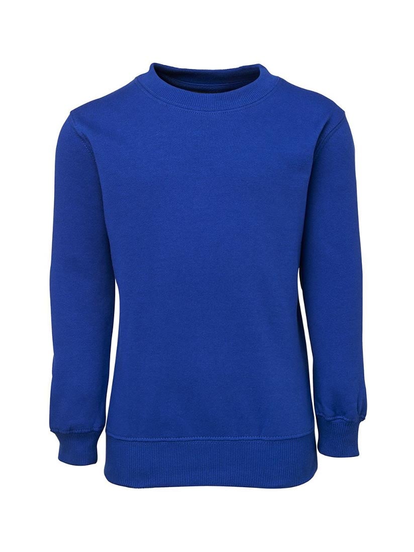 JB's Wear - Kids blue fleecy sweatshirt with ribbed cuffs and hem.