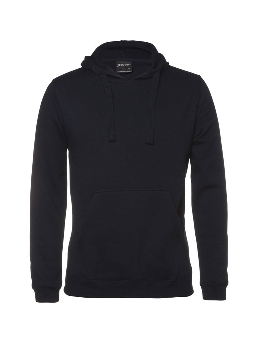 JB's Wear - Kids black pop over hoodie with a front kangaroo pocket.