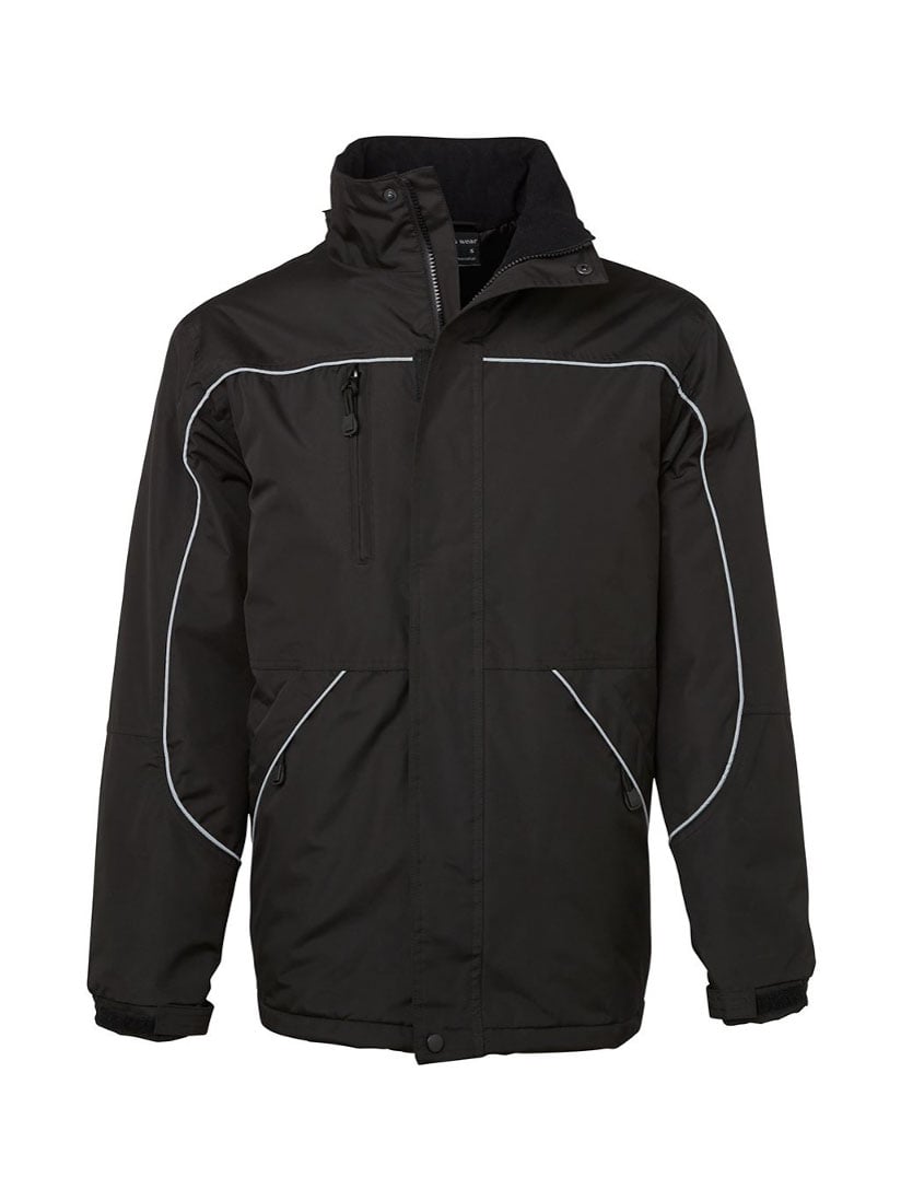 JB's Wear - Black Tempest Jacket with reflective piping and zippered pockets.