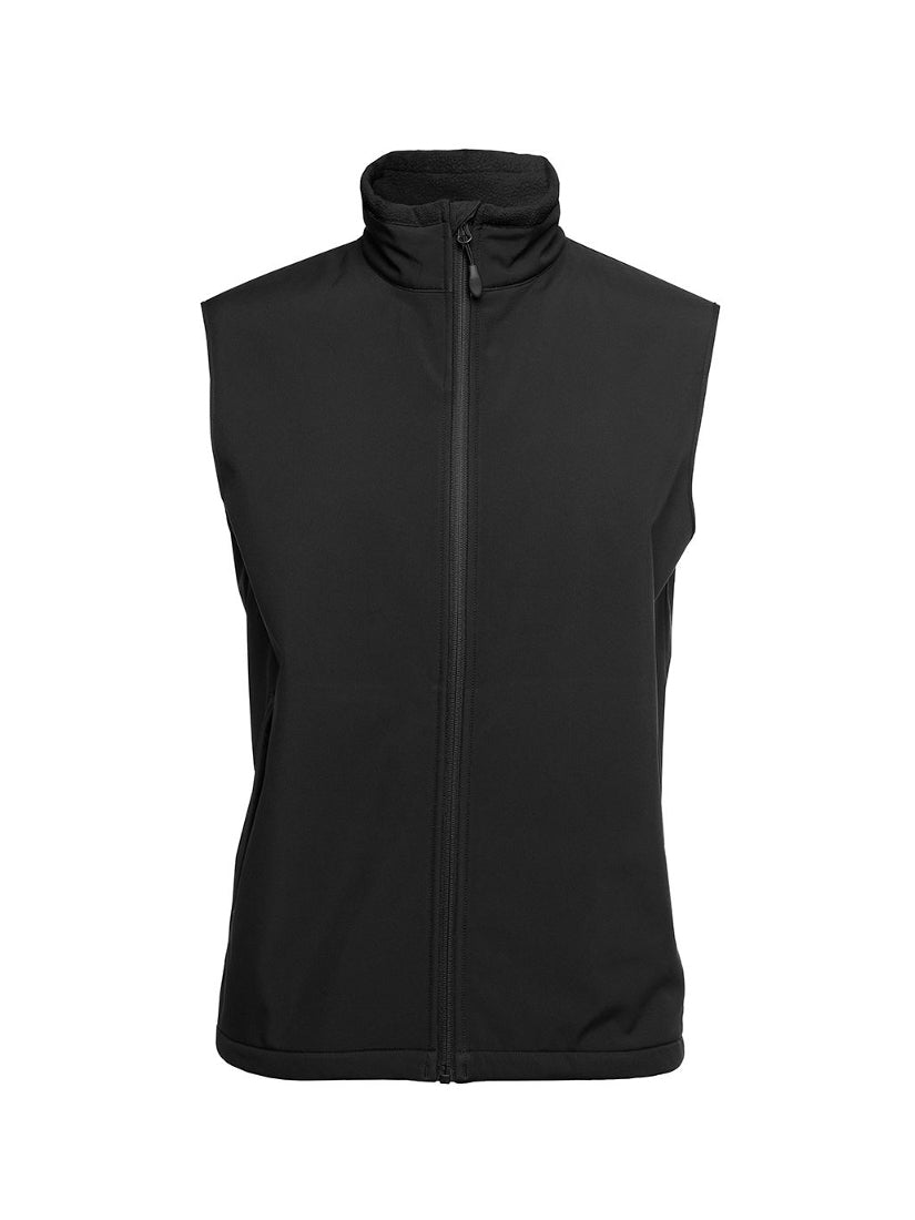 JB's Wear - Black three layer softshell vest with a full zip closure.