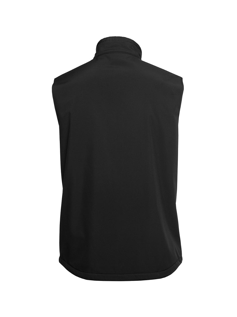 JB's Wear - Black three layer softshell vest with a stand-up collar.