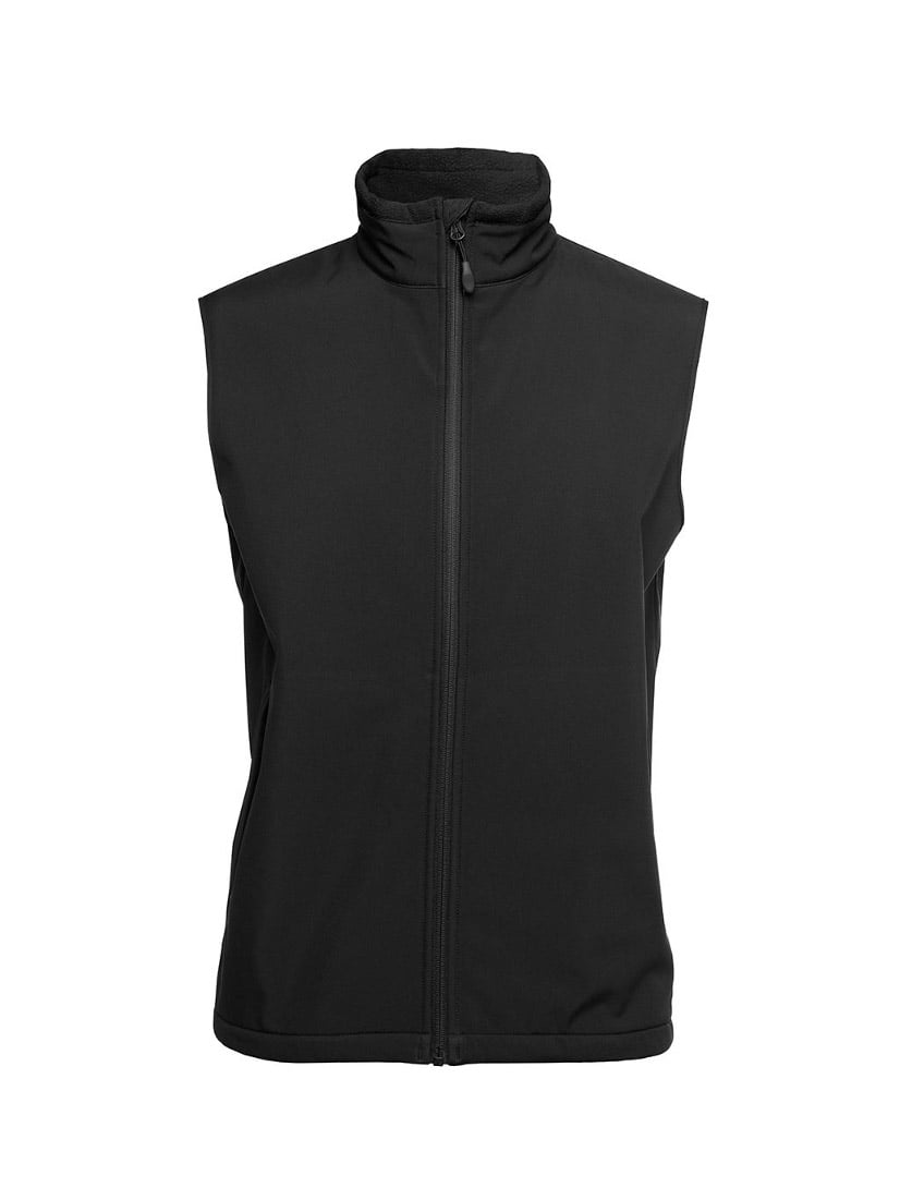 JB's Wear - Black three-layer softshell vest with a stand-up collar and full zip.