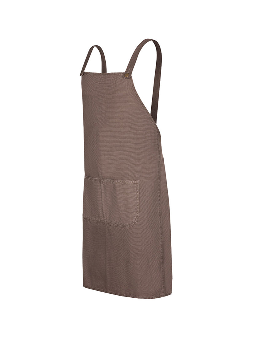 JB's Wear - Brown canvas cross-back apron with a large front pocket.