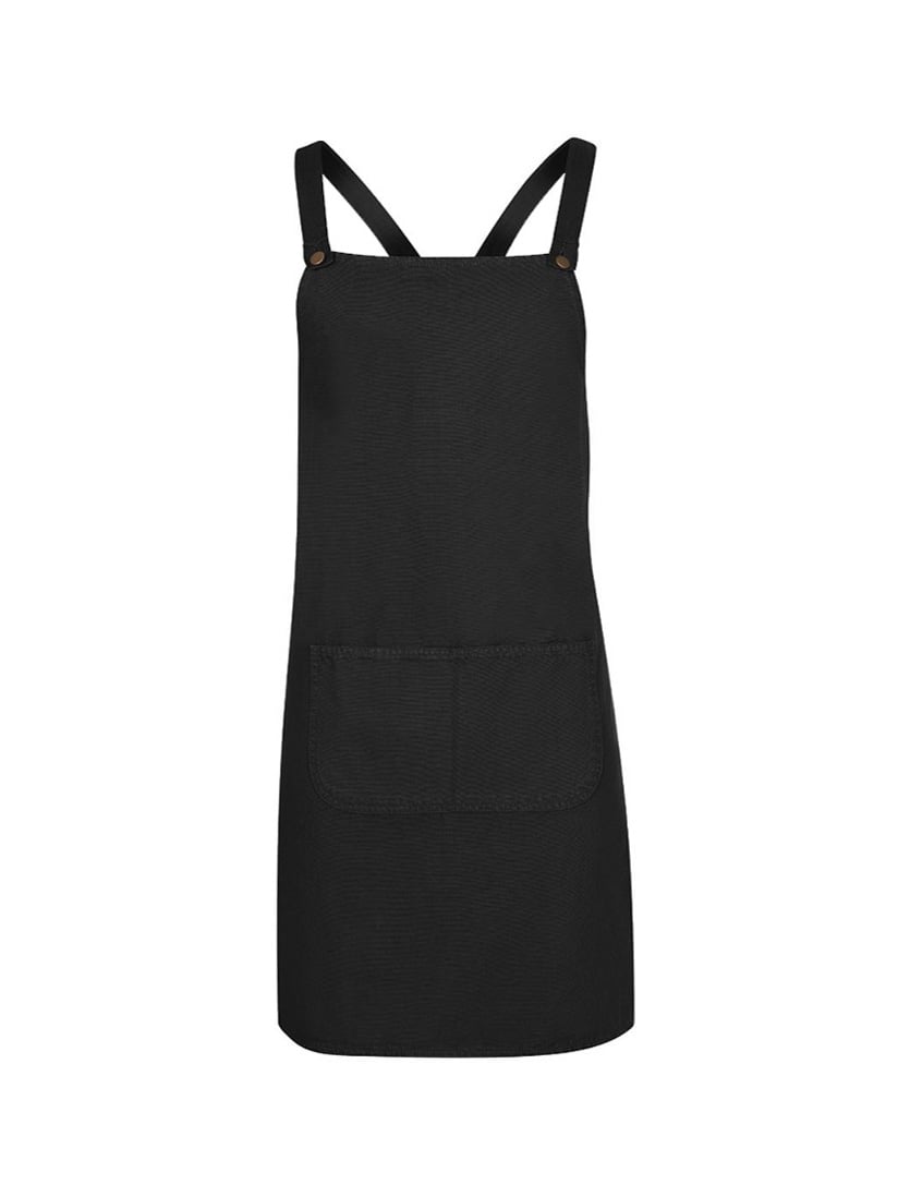 JB's Wear - Black canvas cross-back apron with a large front pocket.
