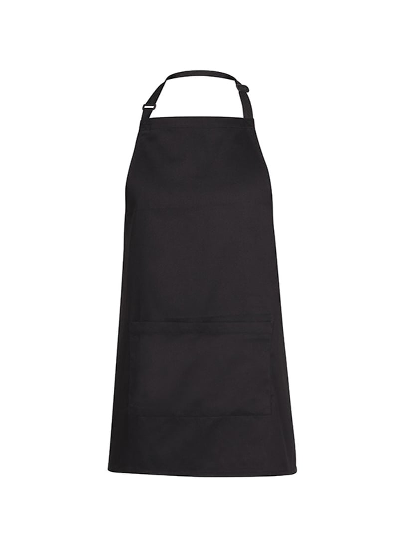 JB's Wear - Black bib apron with a large front pocket.