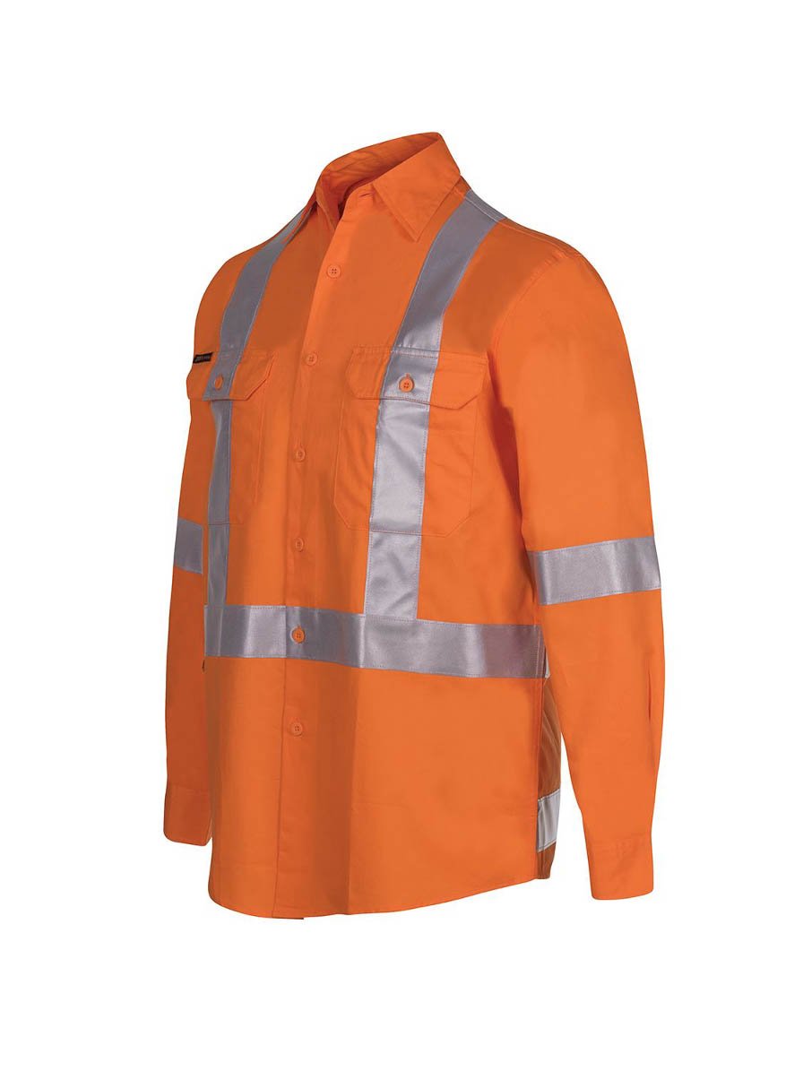 Hi Vis Long Sleeve D+N 150G Cross Back Tape Shirt