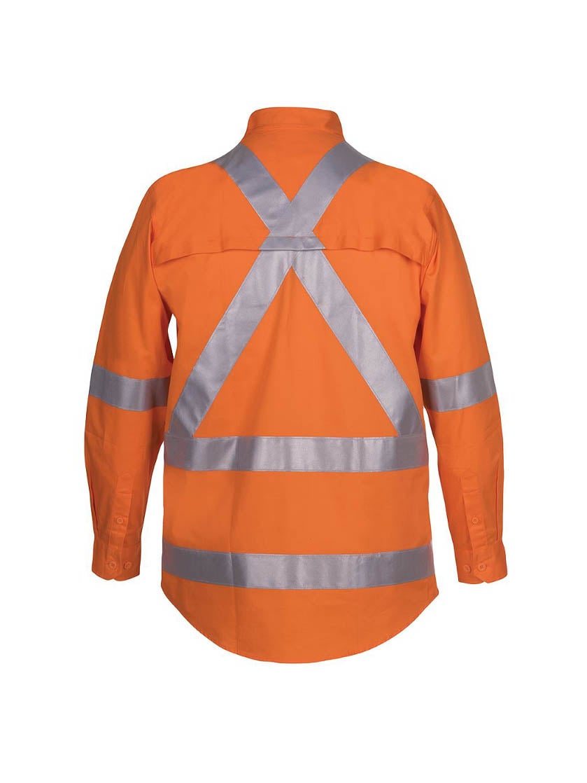 Hi Vis Long Sleeve D+N 150G Cross Back Tape Shirt