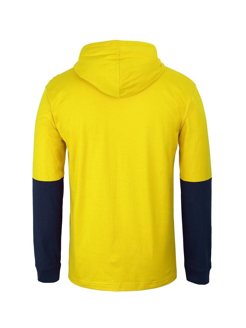 Hi Vis Long Sleeve Cotton Tee With Hood