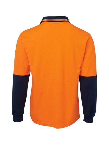 Hi Vis Long Sleeve Cotton Back Polo