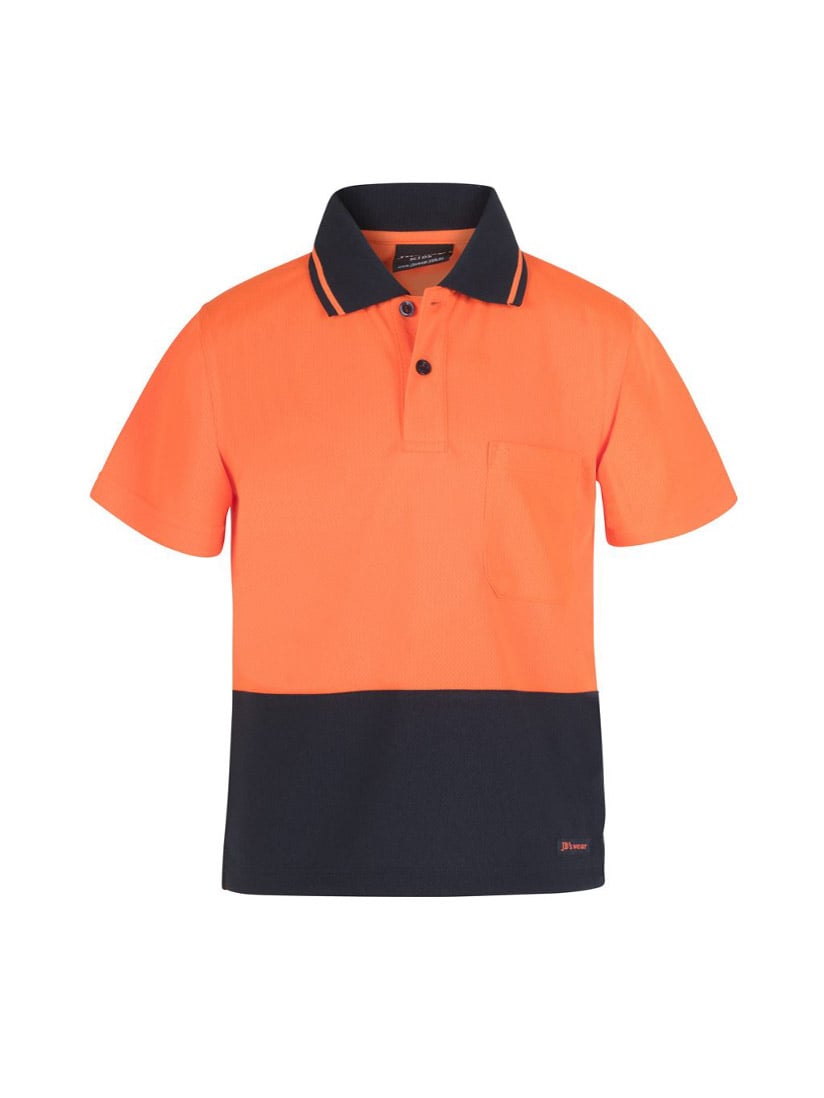 JB's Wear - Hi Vis Non Cuff Traditional Polo in orange and navy.