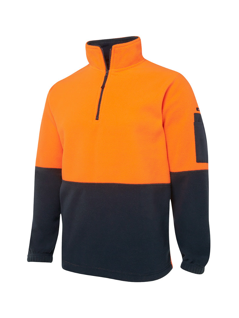 JB's Wear - Hi Vis 1/2 Zip Polar fleece with orange and navy panels.