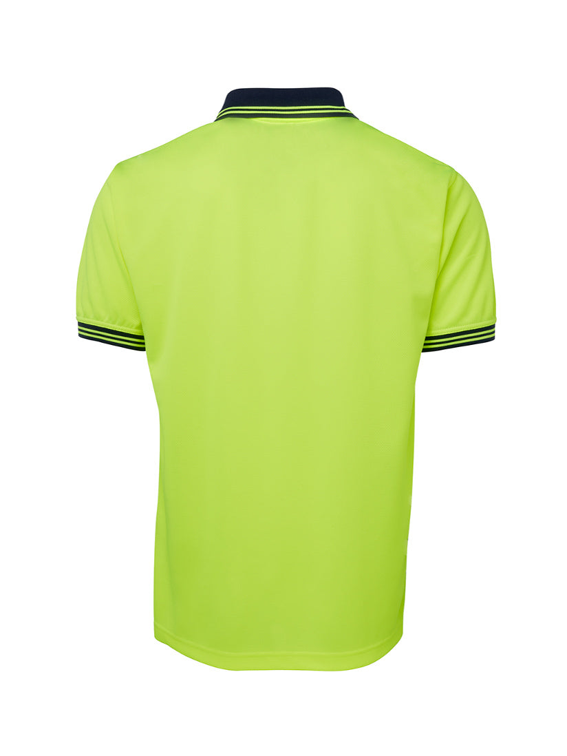 JB's Wear - Hi Vis Traditional Polo shirt with navy trim.