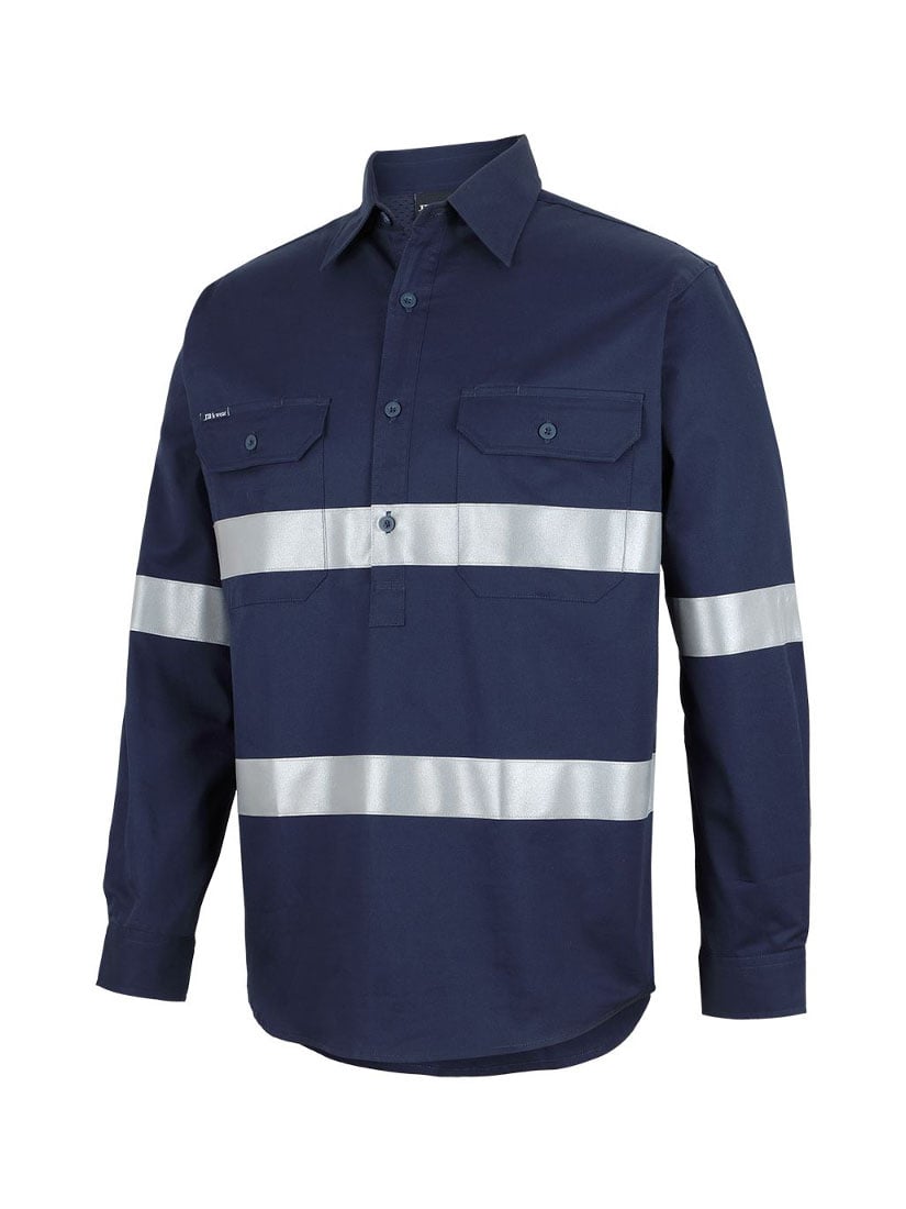 Close Front Long Sleeve 150G Work Shirt with Reflective Tape