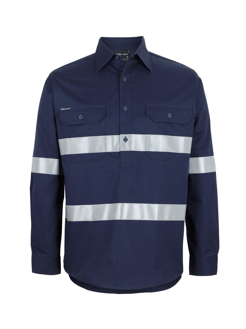 Close Front Long Sleeve 150G Work Shirt with Reflective Tape