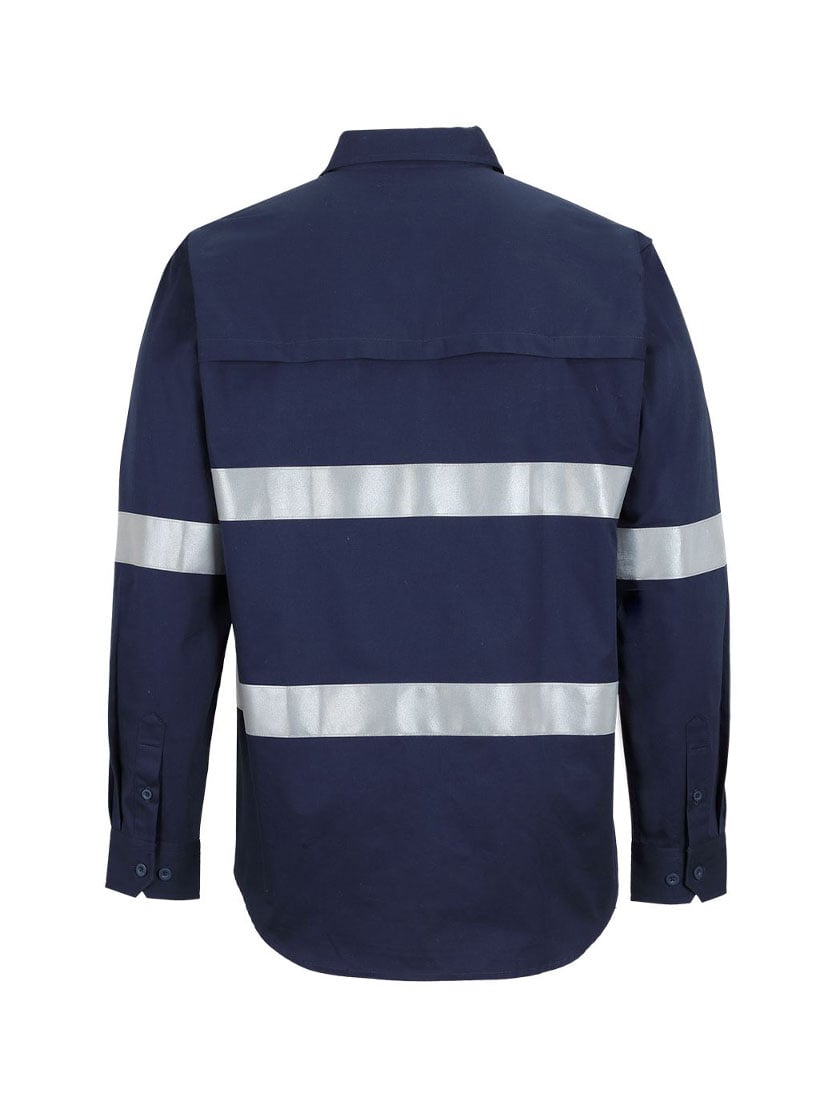 Close Front Long Sleeve 150G Work Shirt with Reflective Tape