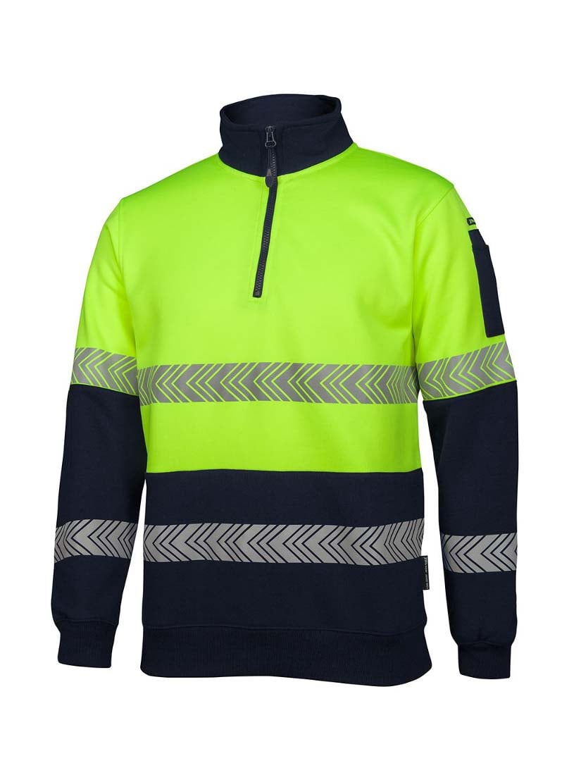 Hi Vis 1/2 Zip Segmented Tape Fleecy