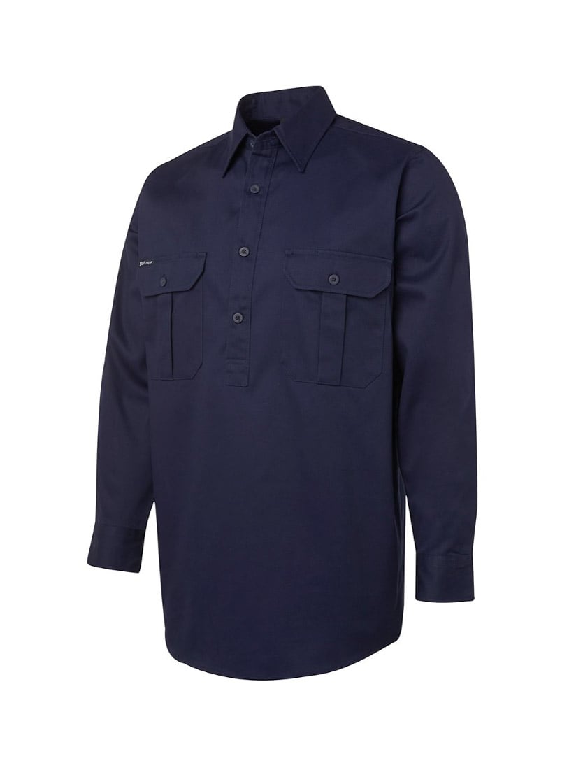 Close Front Long Sleeve 190G Work Shirt