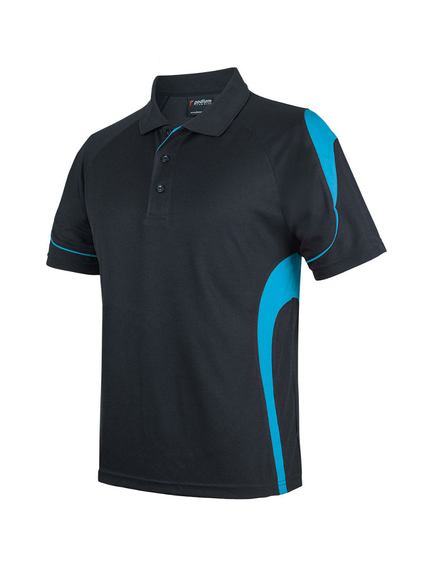 JB's Wear - Black short-sleeve polo shirt with blue accents.