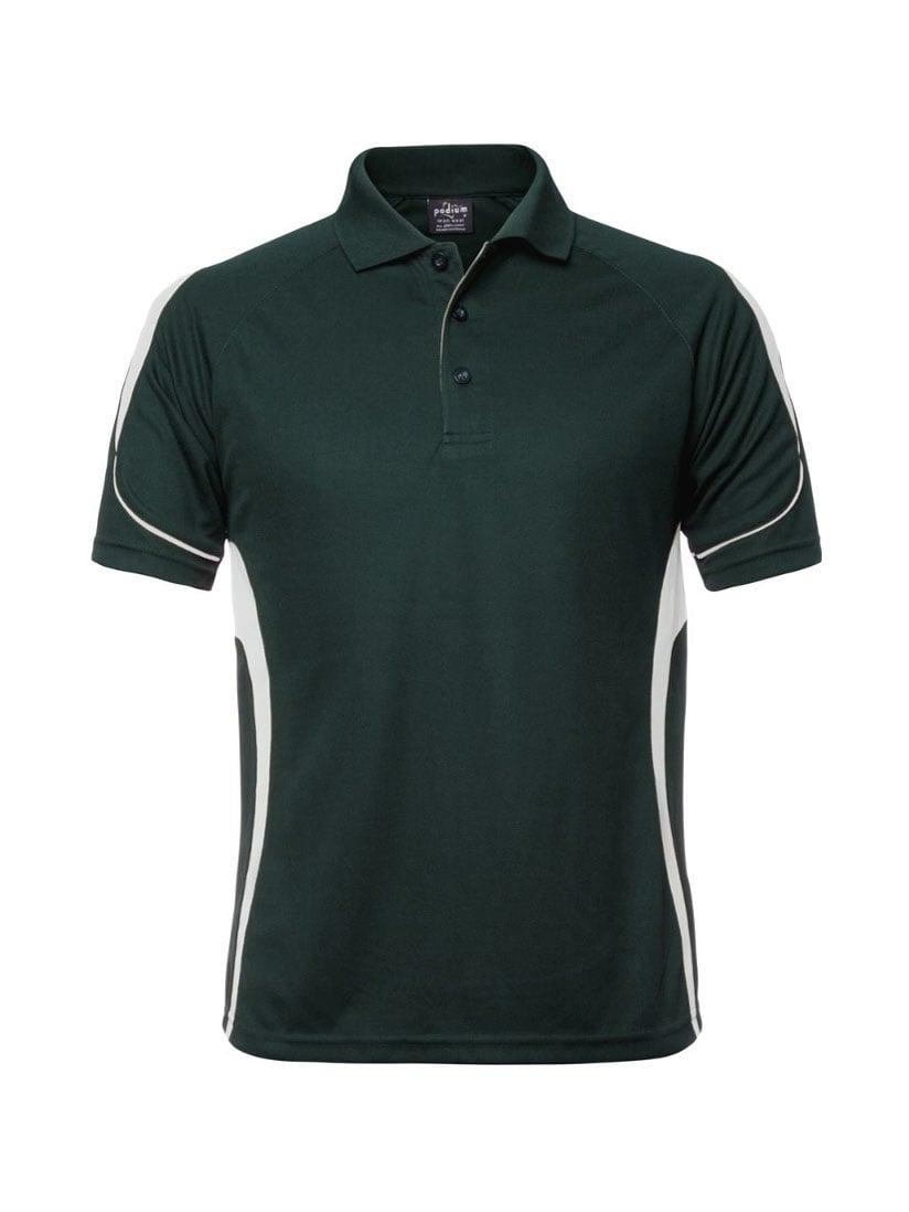 JB's Wear - Kids dark green polo shirt with white accents.