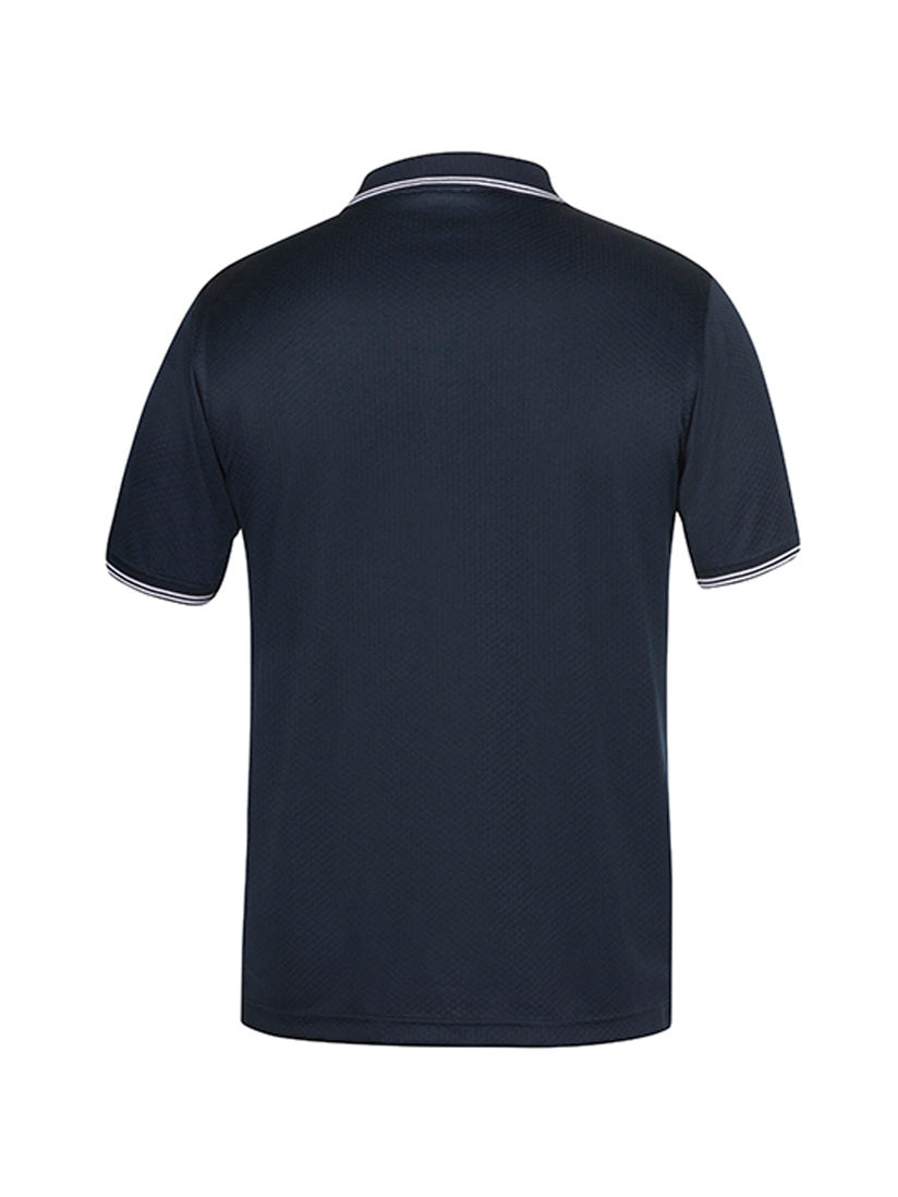 JB's Wear - Navy blue polo shirt with contrast tipping on collar and sleeves.