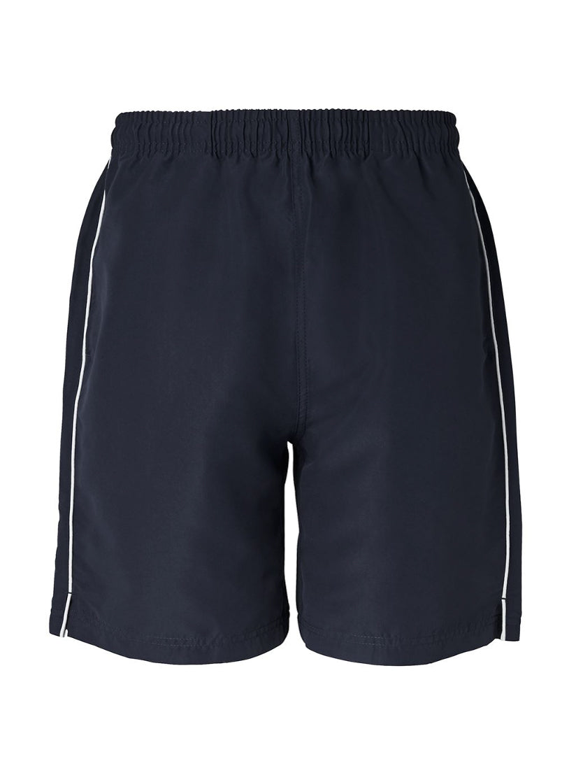 JB's Wear - Navy blue athletic shorts with white side stripes.