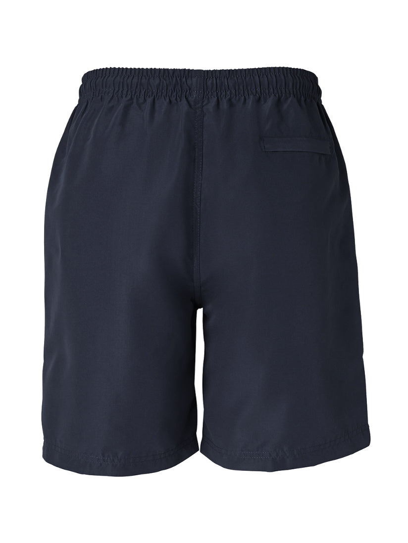 JB's Wear - Navy blue shorts with an elastic waistband and a back pocket.