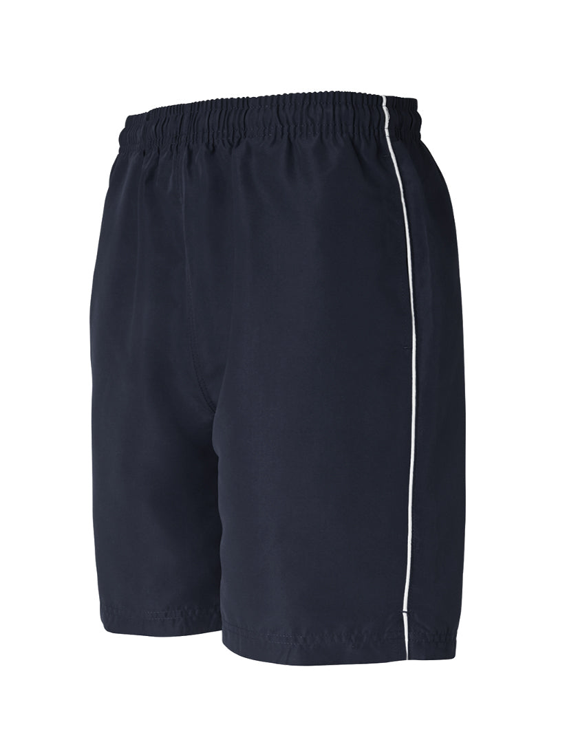 JB's Wear - Navy blue athletic shorts with white side stripe detail.
