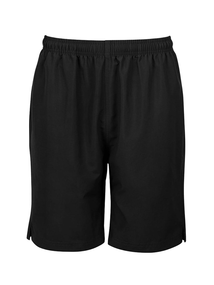 JB's Wear - Black athletic shorts with an elastic waistband and side splits.