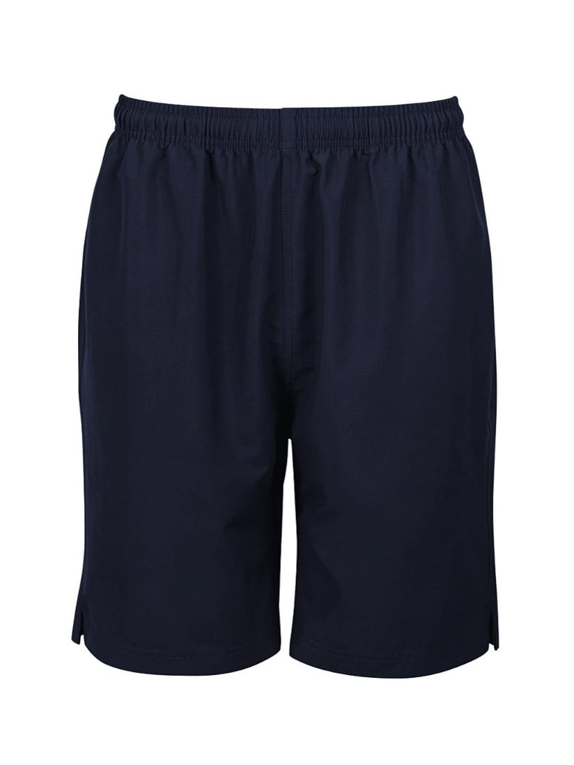 JB's Wear - Navy blue athletic shorts with an elastic waistband and side splits.