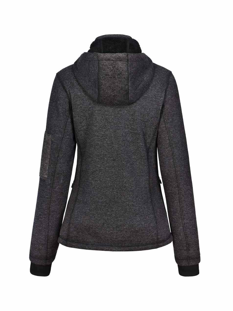 Ladies Heather Bonded Coral Fleece Jacket with Hood