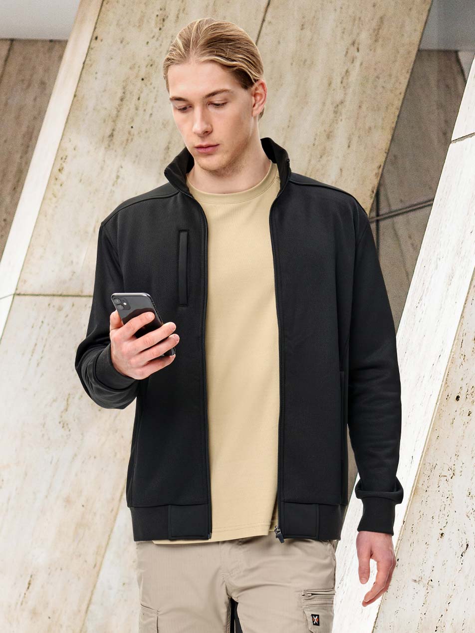 Mens Jacquard Fleece Bomber Jacket