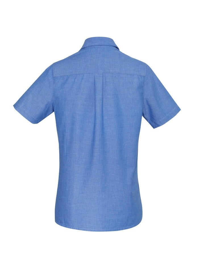 Ladies Wrinkle Free Chambray Short Sleeve Shirt