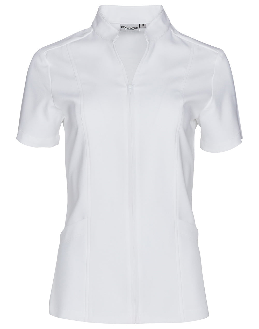 Ladies Short Sleeve Zip Front Tunic