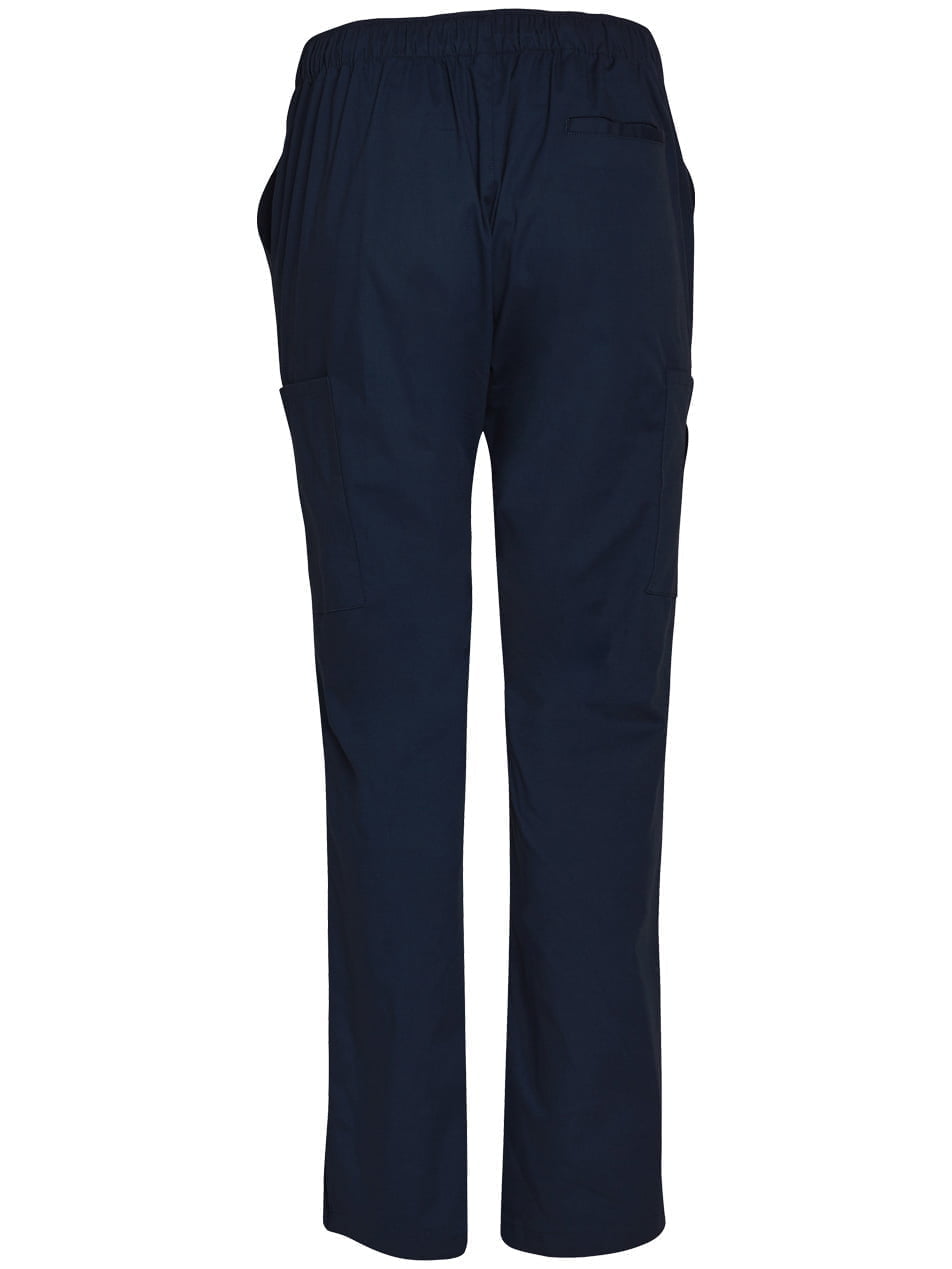 Mens Semi-Elastic Waist Tie Solid Colour Scrub Pants