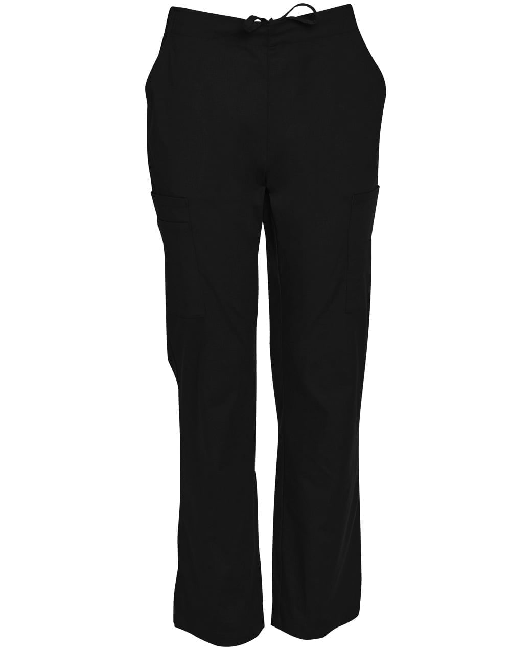 Mens Semi-Elastic Waist Tie Solid Colour Scrub Pants