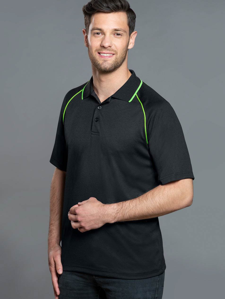 Mens Champion CoolDry Contrast Short Sleeve Polo