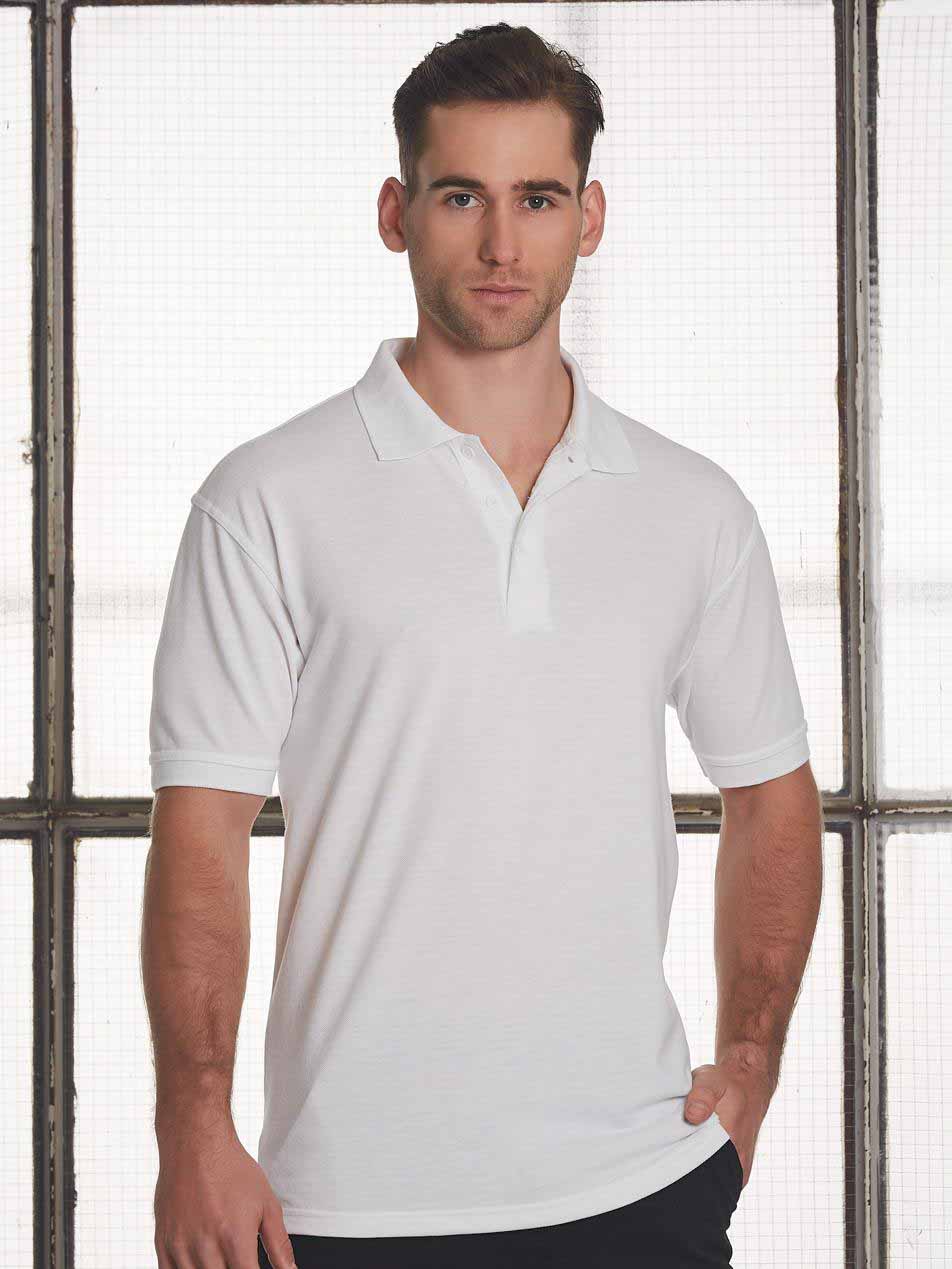 Mens Tight Pique Knit Short Sleeve Polo