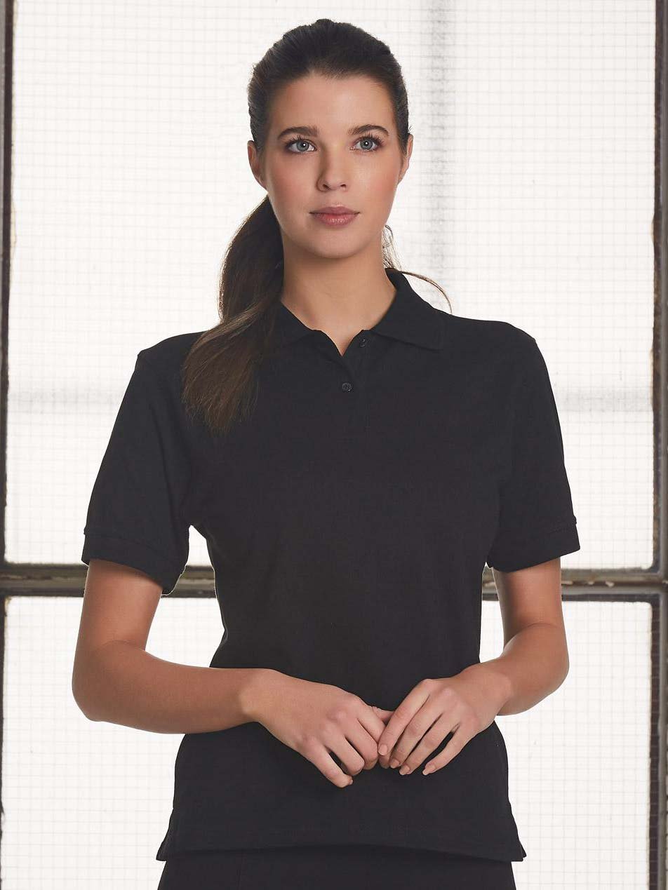 Ladies Tight Pique Knit Short Sleeve Polo