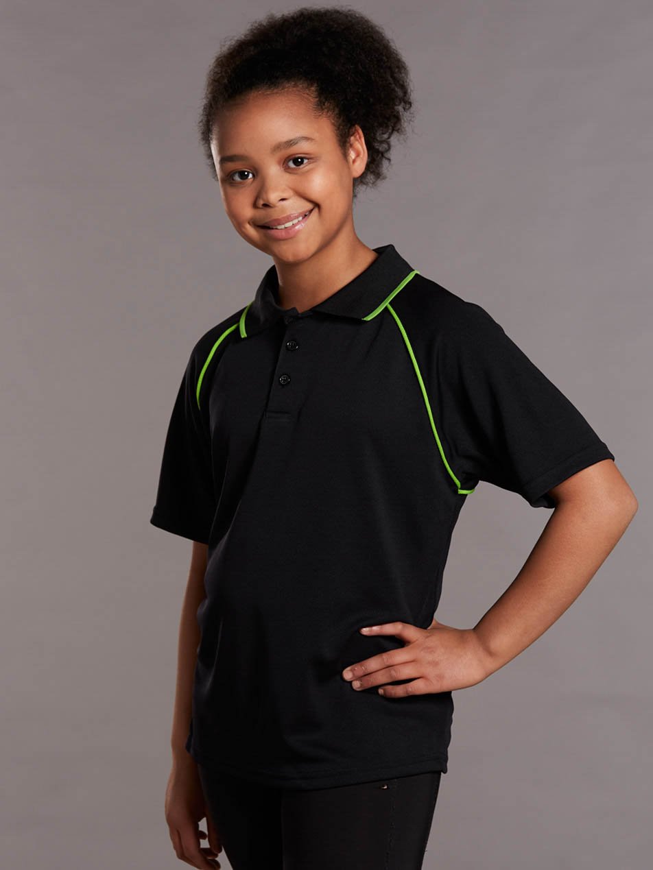 Kids Champion CoolDry Contrast Short Sleeve Polo