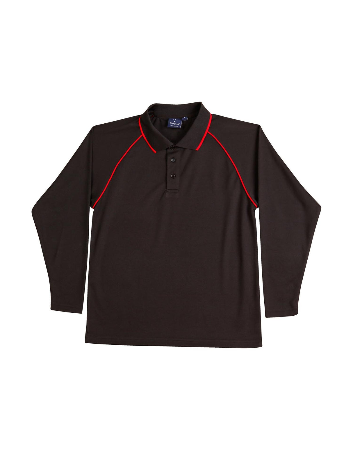 Mens Champion Plus CoolDry Contrast Long Sleeve Polo