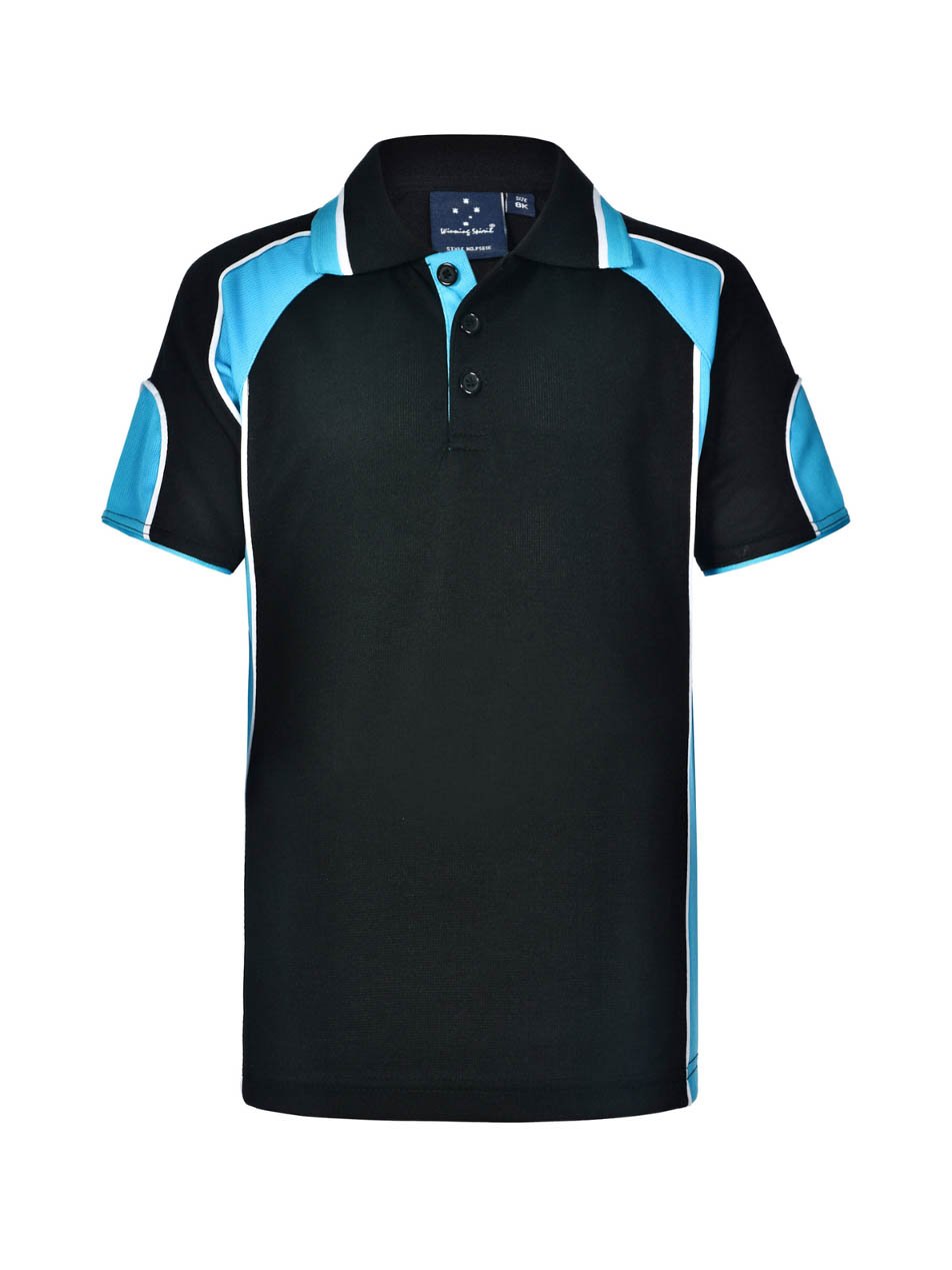 Kids Alliance CoolDry Tri-Colour Contrast Polo with Sleeve Panels