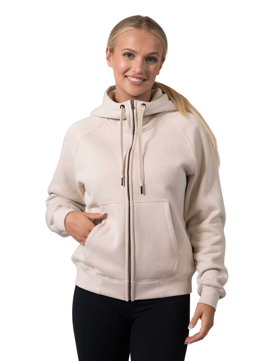 Ladies/ Girls Cotton Care Kangaroo Pocket Zipper Hoodie