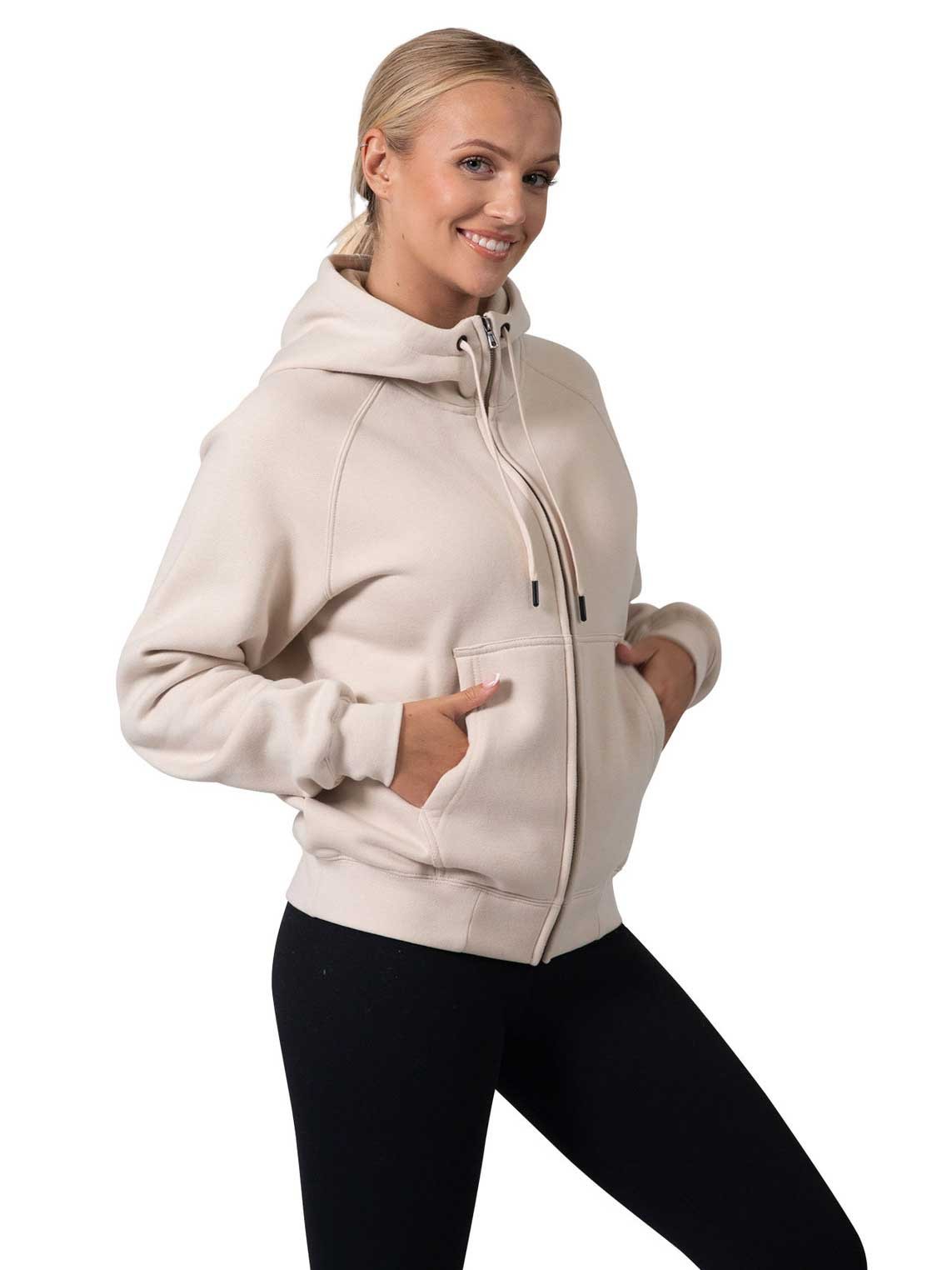 Ladies/ Girls Cotton Care Kangaroo Pocket Zipper Hoodie