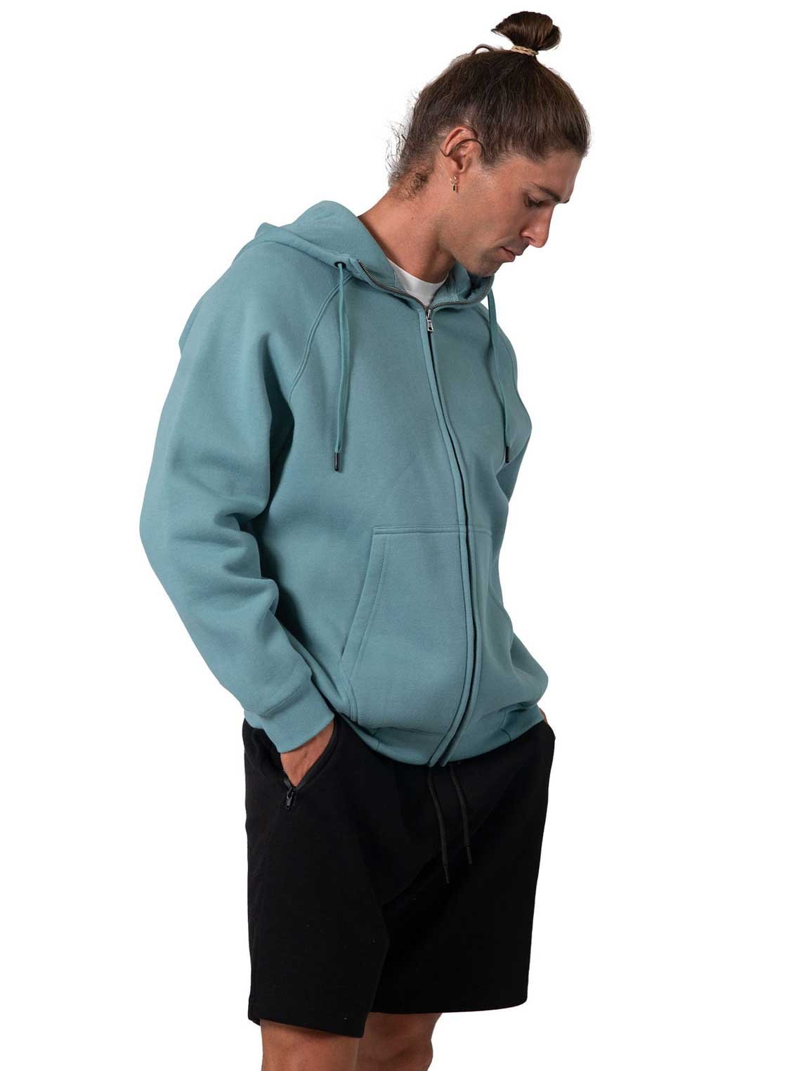 Mens Cotton Care Kangaroo Pocket Zipper Hoodie