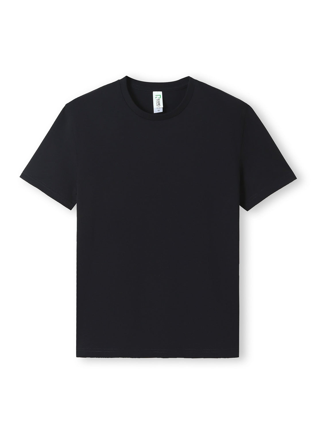Ramo - Kids black short-sleeve t-shirt with a crew neck.