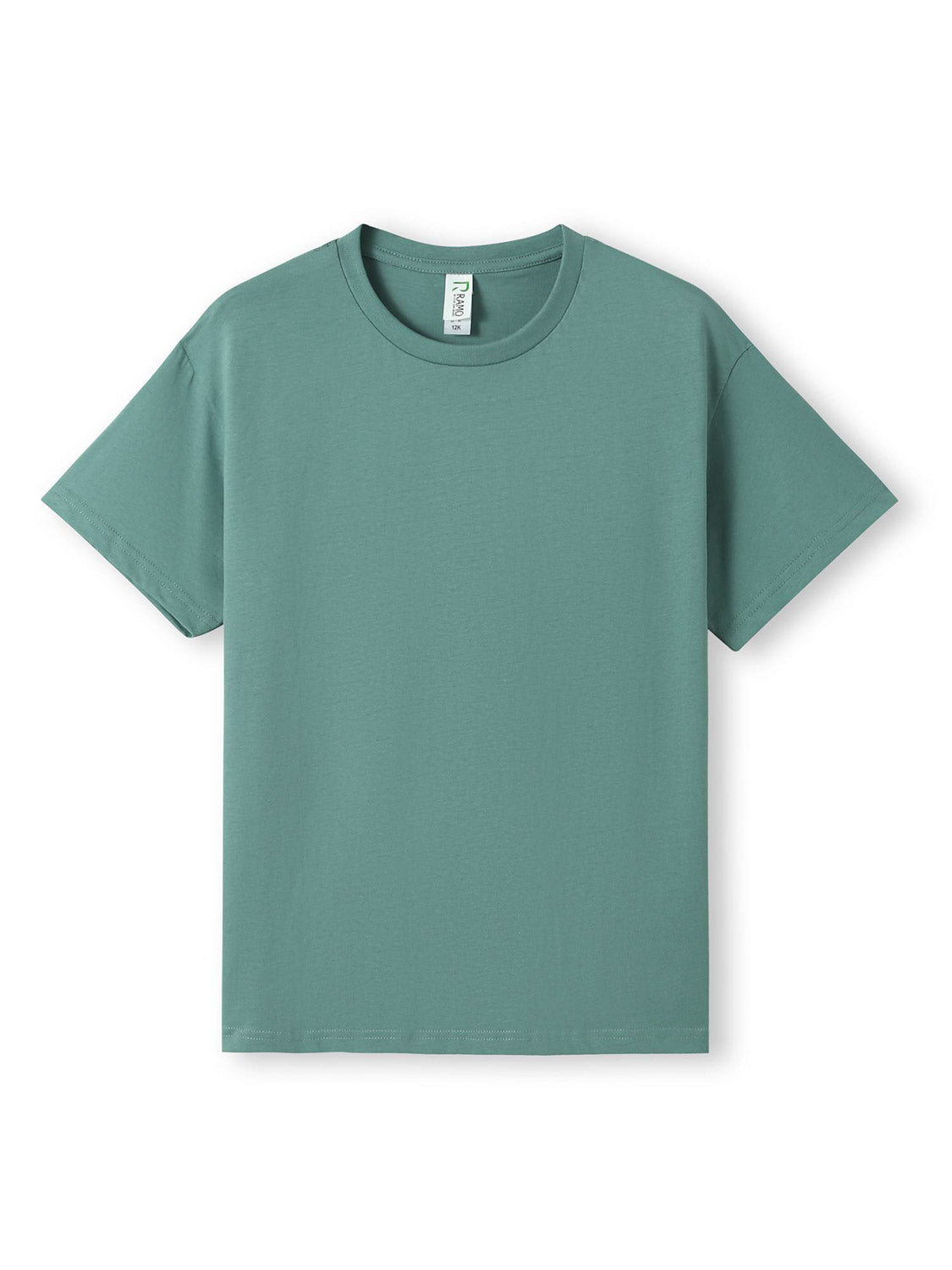 Ramo - Kids Earth Care Tee in a muted green color.