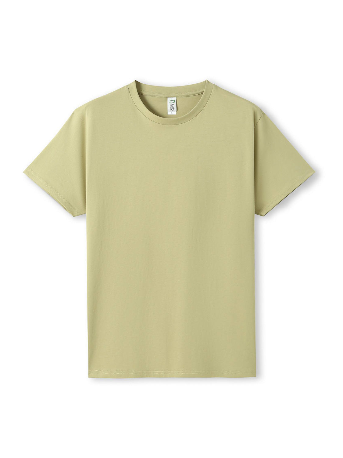 Ramo - Mens light green short-sleeve t-shirt with a crew neck.