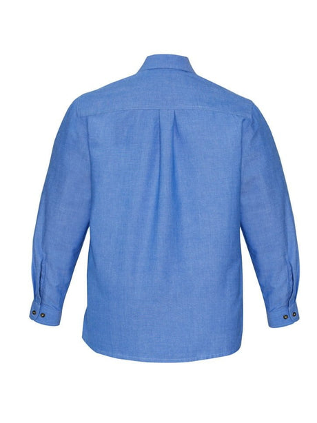 Mens Wrinkle Free Chambray Long Sleeve Shirt